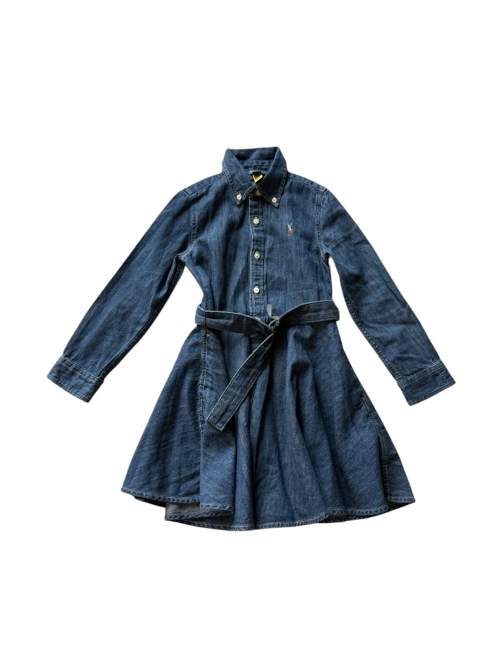 Ralph Lauren Indigo Denim Shirt Dress with Tie Belt